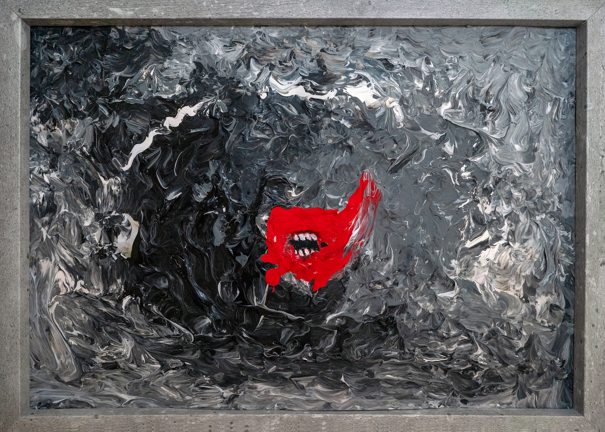 SUFFOCATION - Acrylic on canvas, A3 (front view)